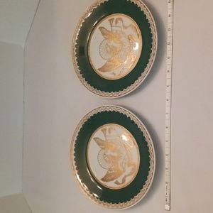 Pair of Angel plates, made in Portugal. fine porcelain